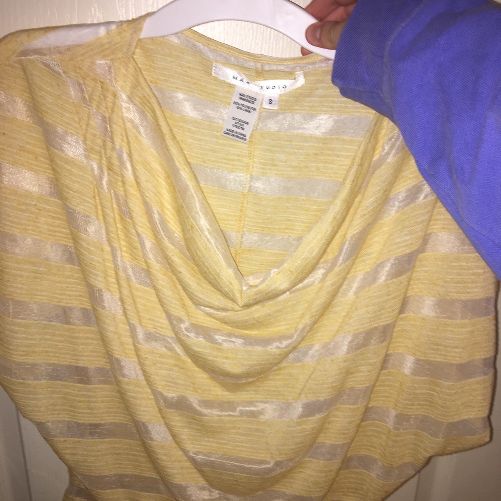 yellow scoop neck top